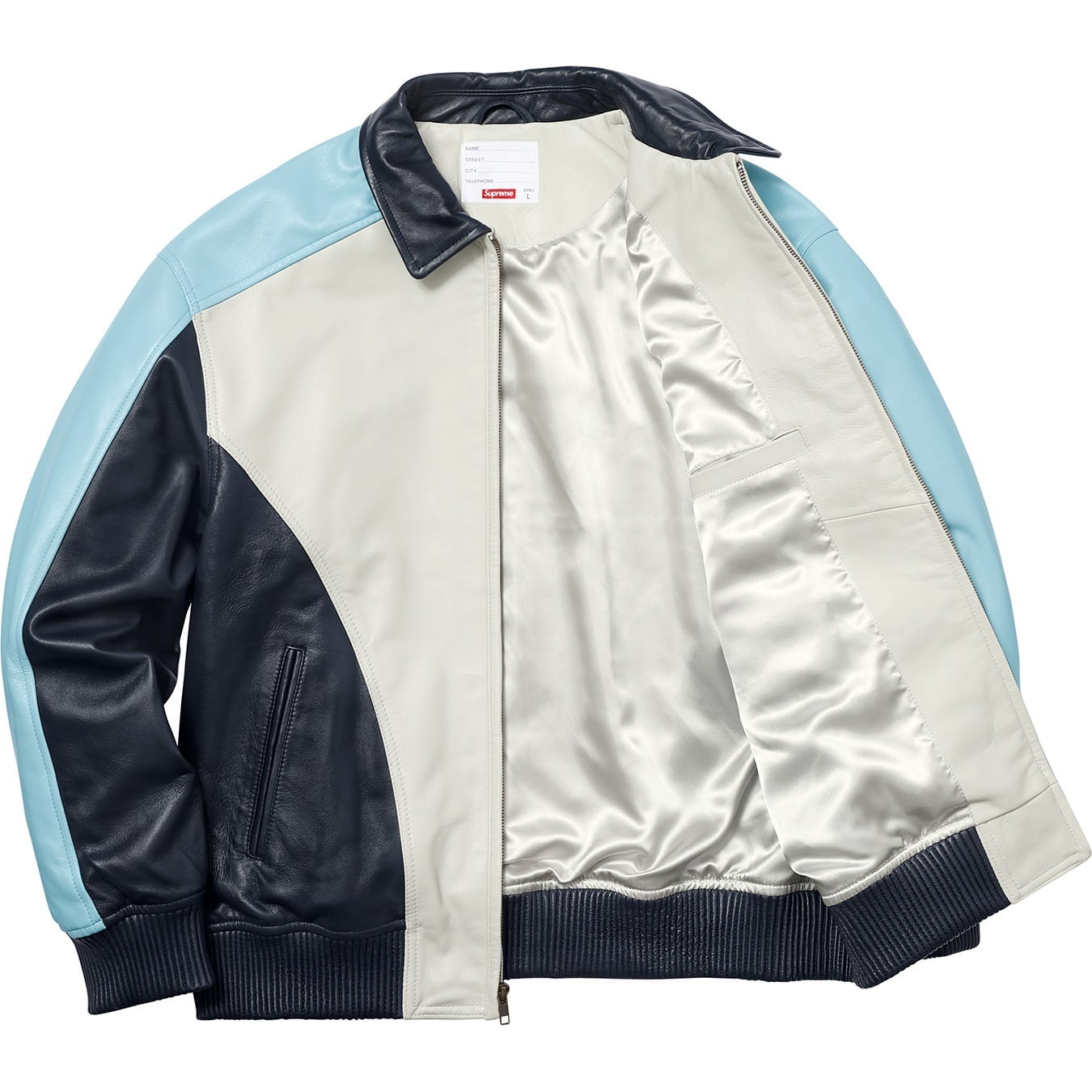 Studded Arc Logo Leather Jacket view 2